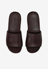 La Rose Studded Leather Clogs Dark Brown 14925850_003