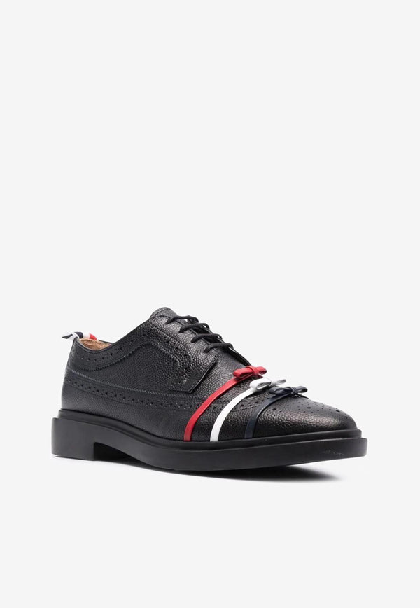 Thom Browne Longwing Calf Leather Brogue Shoes Black FFD103A06257_001