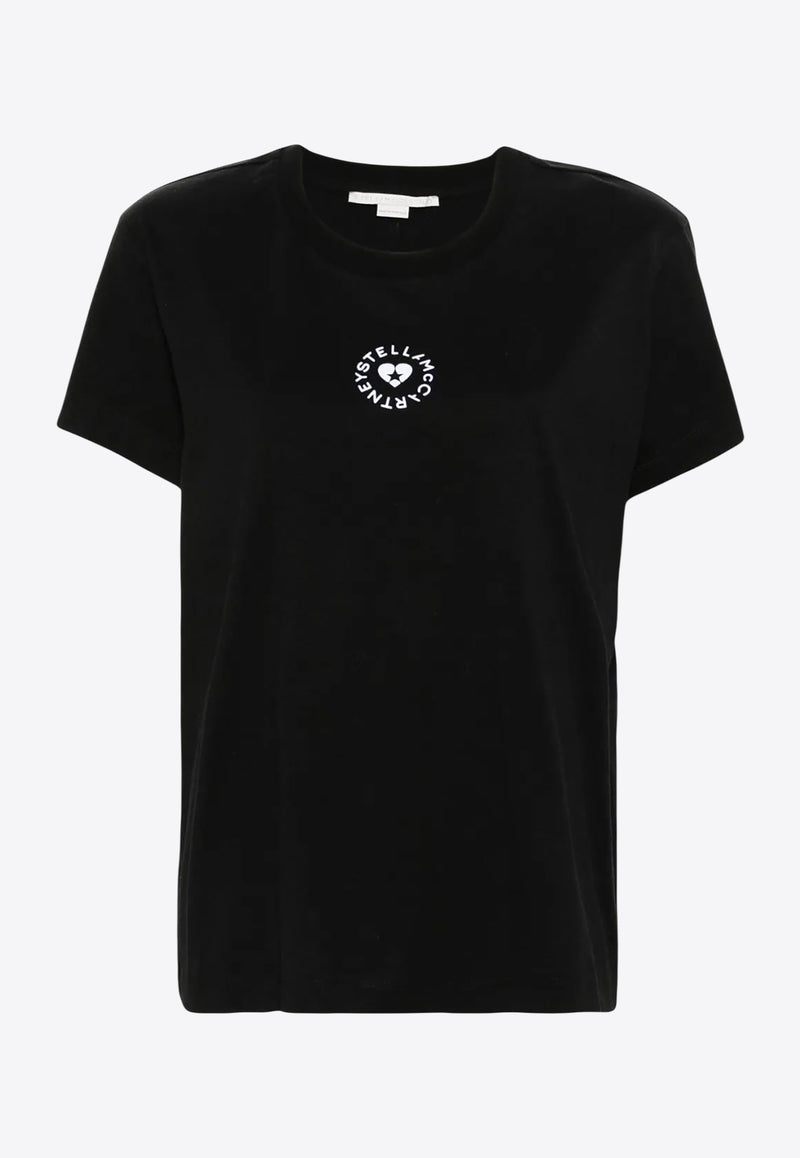 Stella McCartney Heart Logo Print T-shirt Black 6J02733SPY53_1000