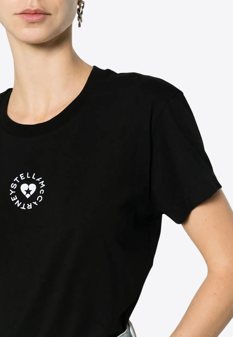 Stella McCartney Heart Logo Print T-shirt Black 6J02733SPY53_1000