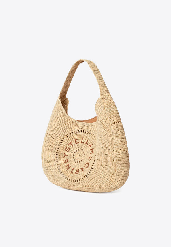 Stella McCartney Medium Woven Raffia Hobo Bag Beige 7B0165WP0375_9370