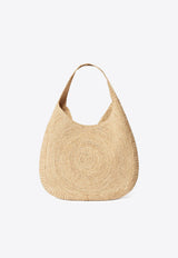 Stella McCartney Medium Woven Raffia Hobo Bag Beige 7B0165WP0375_9370