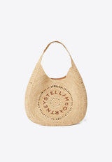 Stella McCartney Medium Woven Raffia Hobo Bag Beige 7B0165WP0375_9370