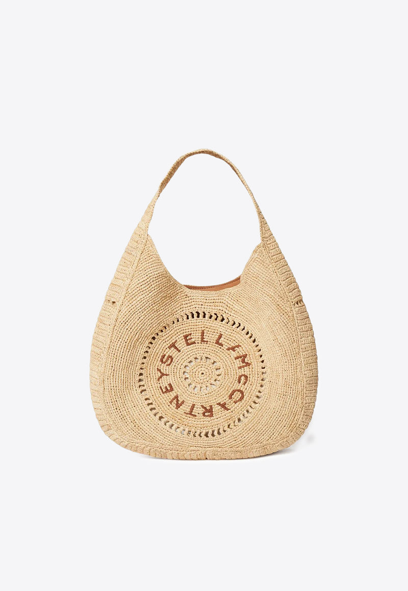 Stella McCartney Medium Woven Raffia Hobo Bag Beige 7B0165WP0375_9370