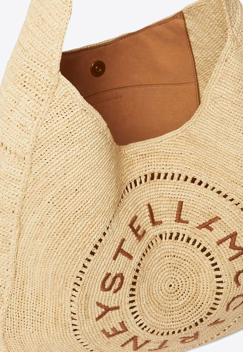 Stella McCartney Medium Woven Raffia Hobo Bag Beige 7B0165WP0375_9370