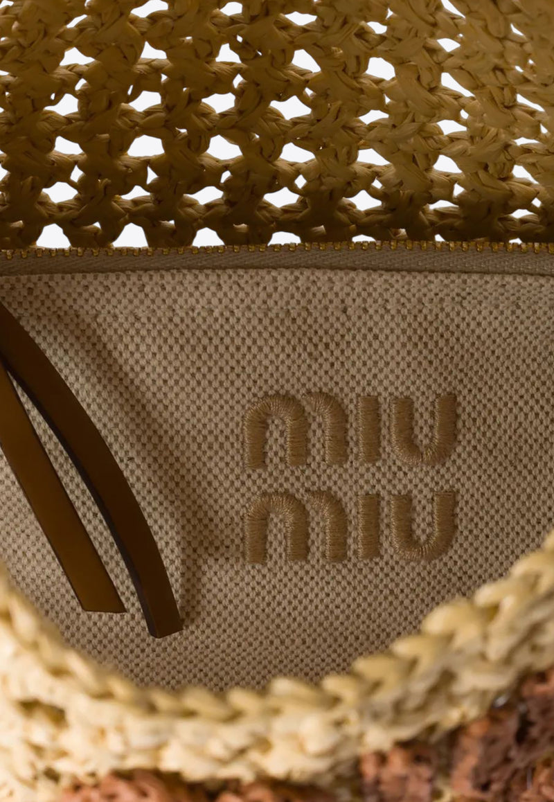 Miu Miu Raffia-Effect Woven Hobo Bag Sand 5BC164VOOOADO1_F0A5T