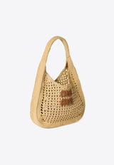 Miu Miu Raffia-Effect Woven Hobo Bag Sand 5BC164VOOOADO1_F0A5T
