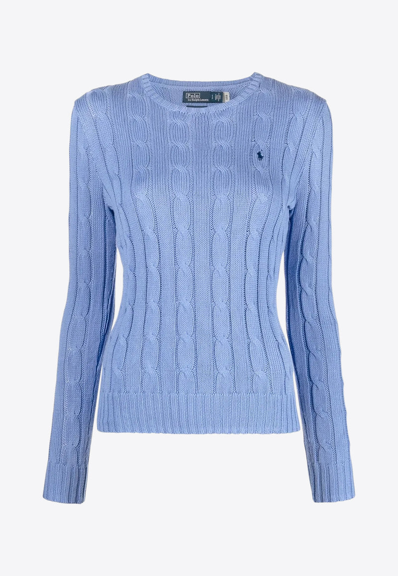 Ralph Lauren Cable Knit Pony Sweater Light Blue 211891640003_400