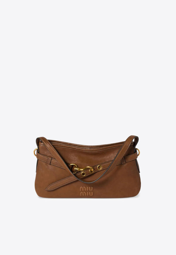 Miu Miu Aventure Leather Shoulder Bag Brown 5BC182VOOO2BBL_F0316