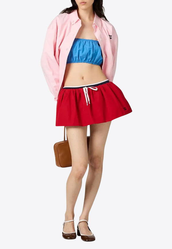 Miu Miu Poplin Tube Top Blue TP9163SOOO1BMS_F0237