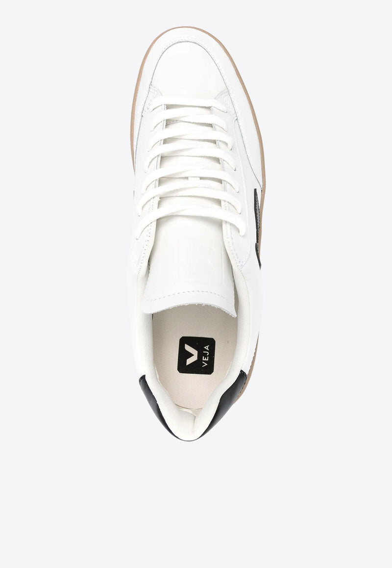 Veja V-12 Leather Sneakers White XD0203640A_EXTRA-WHITE_BLACK_DUNE