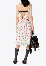 Miu Miu Cornflower Print Poplin Dress White MF5910SOOO17O3_F0970