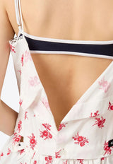 Miu Miu Cornflower Print Poplin Dress White MF5910SOOO17O3_F0970