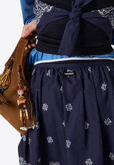 Miu Miu Cornflower Print Poplin Skirt Navy MG2425SOOO17X0_F022X