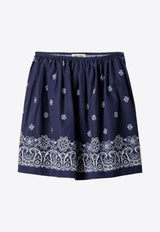 Miu Miu Cornflower Print Poplin Skirt Navy MG2425SOOO17X0_F022X