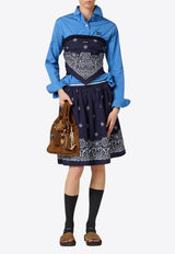 Miu Miu Cornflower Print Poplin Skirt Navy MG2425SOOO17X0_F022X