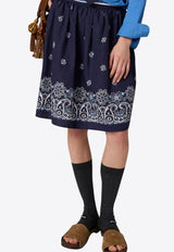 Miu Miu Cornflower Print Poplin Skirt Navy MG2425SOOO17X0_F022X
