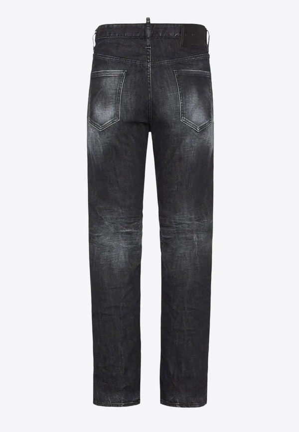 Dsquared2 Distressed Straight-Leg Jeans Black S74LB1725S30357_900