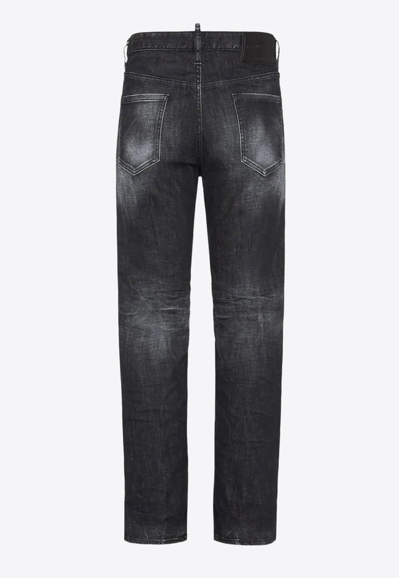 Dsquared2 Distressed Straight-Leg Jeans Black S74LB1725S30357_900