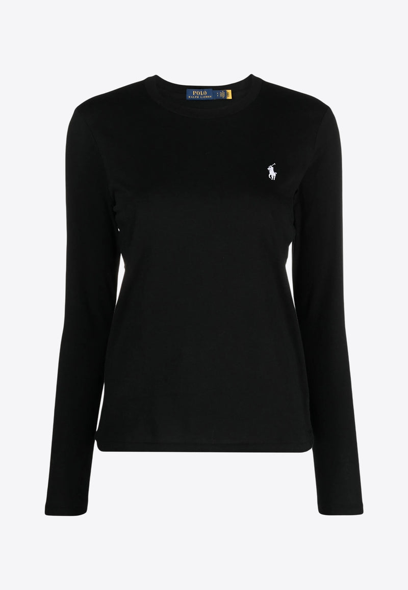Ralph Lauren Long-Sleeved Logo T-shirt Black 211898699003_001