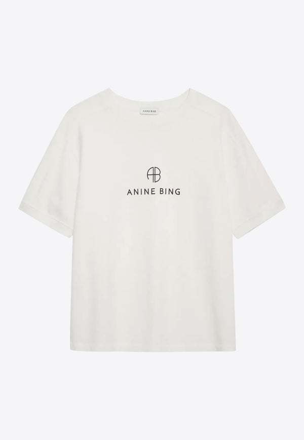 Anine Bing Jaylin Monogram T-shirt White A0810280_IVY1