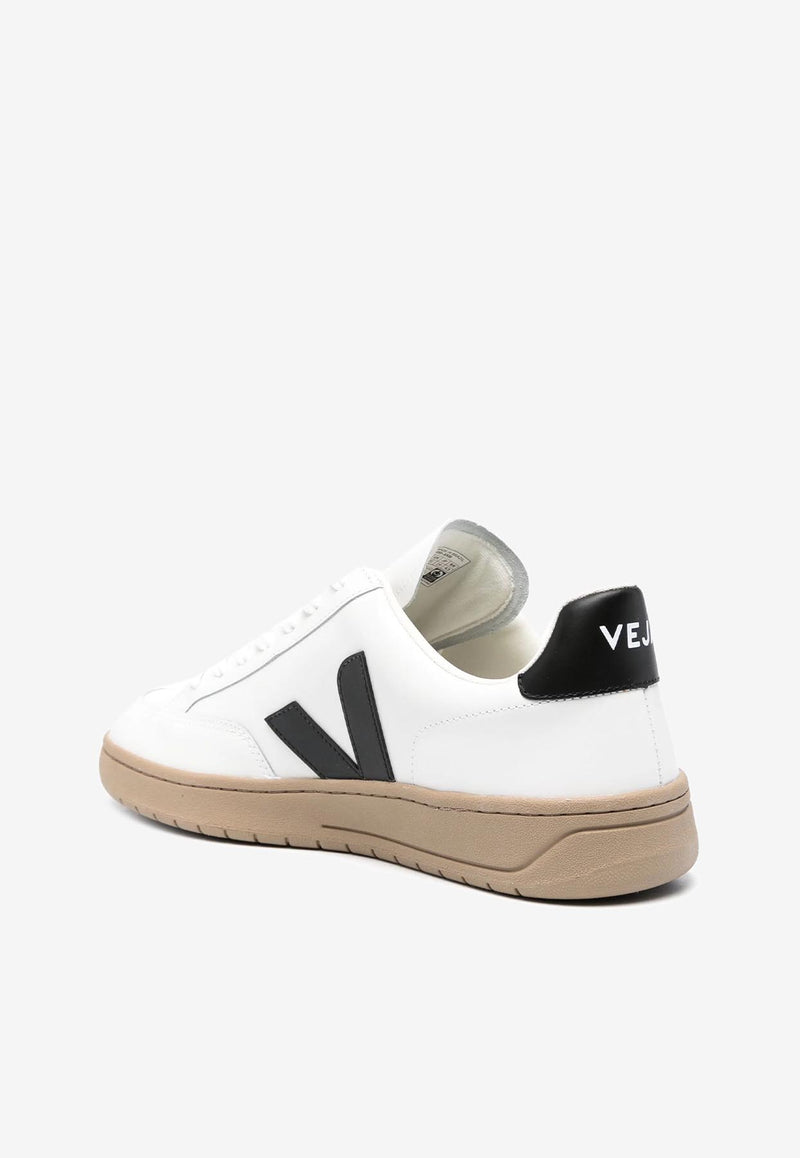 Veja V-12 Leather Low-Top Sneakers White XD0203640B_EXTRA-WHITE_BLACK_DUNE