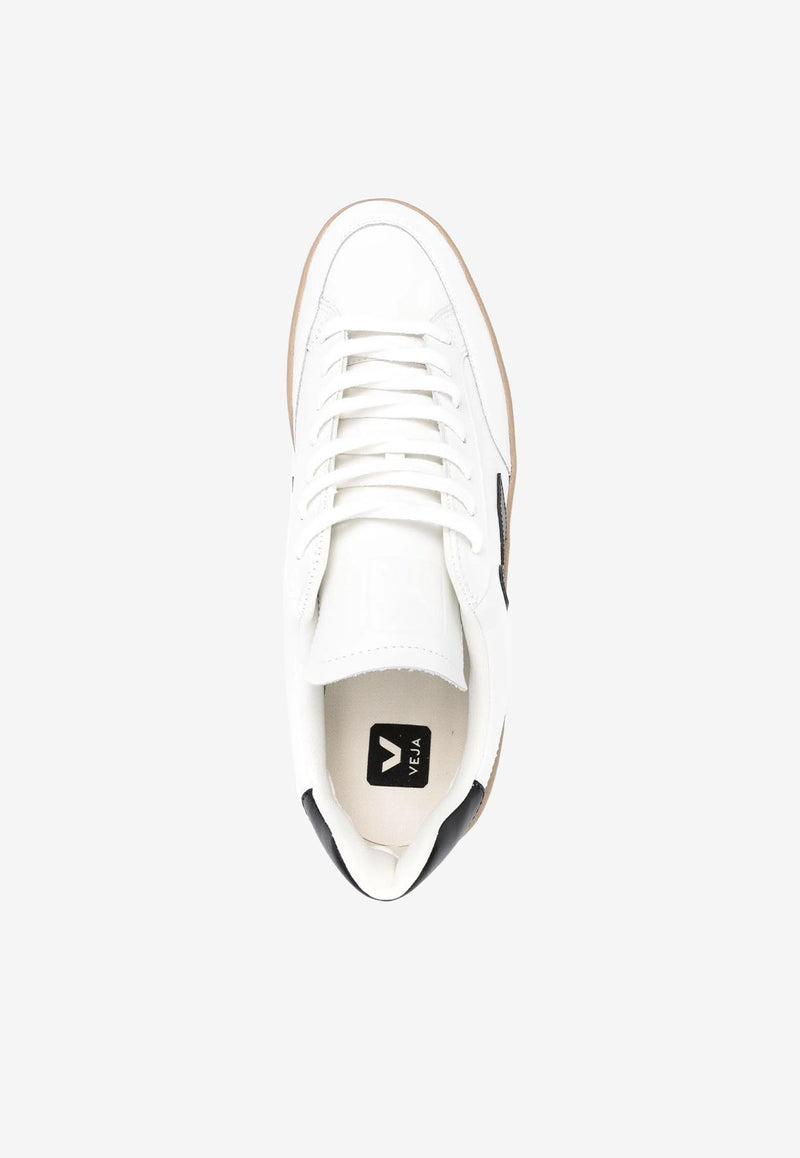 Veja V-12 Leather Low-Top Sneakers White XD0203640B_EXTRA-WHITE_BLACK_DUNE