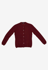 La Rose Essential Cashmere Cardigan Burgundy GDC22801C_21527