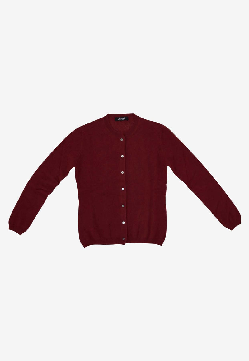 La Rose Essential Cashmere Cardigan Burgundy GDC22801C_21527