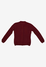 La Rose Essential Cashmere Cardigan Burgundy GDC22801C_21527