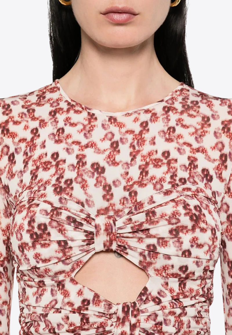 Isabel Marant Gladice Printed Top Red HT0705FAC3K01I_80GT