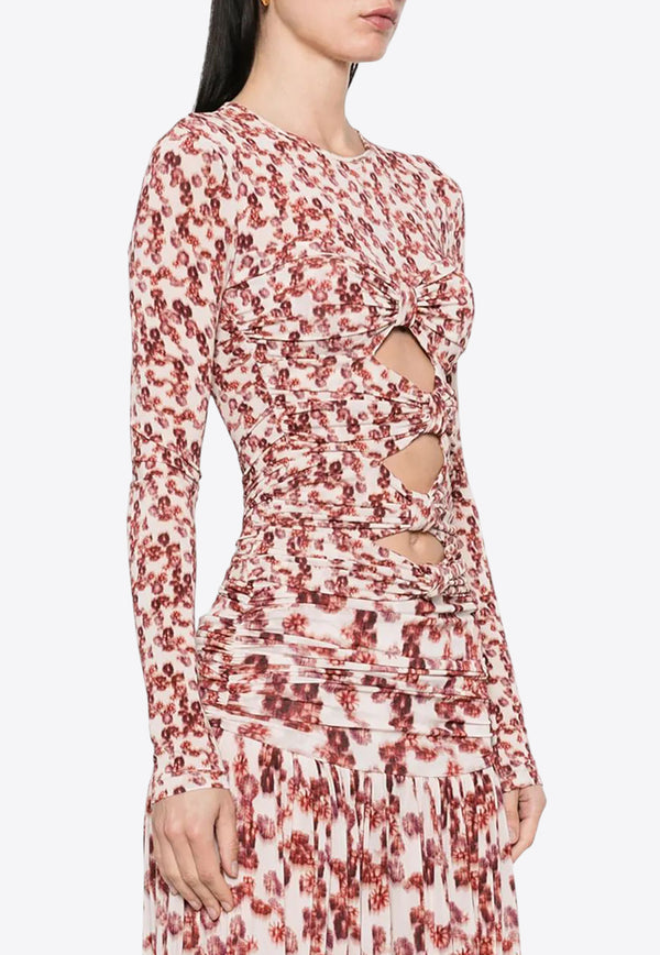 Isabel Marant Gladice Printed Top Red HT0705FAC3K01I_80GT