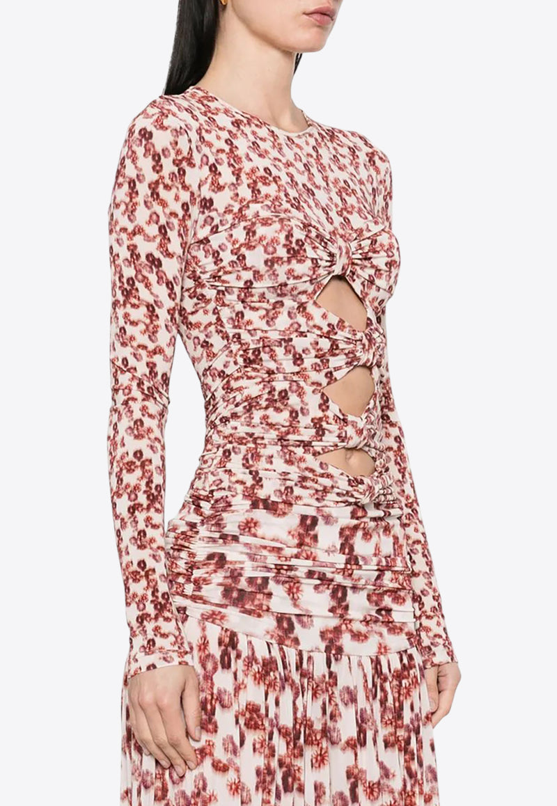 Isabel Marant Gladice Printed Top Red HT0705FAC3K01I_80GT