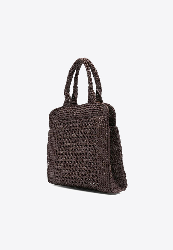 Miu Miu Raffia-Effect Woven Handbag Cocoa 5BA283VOOOADO1_F0966