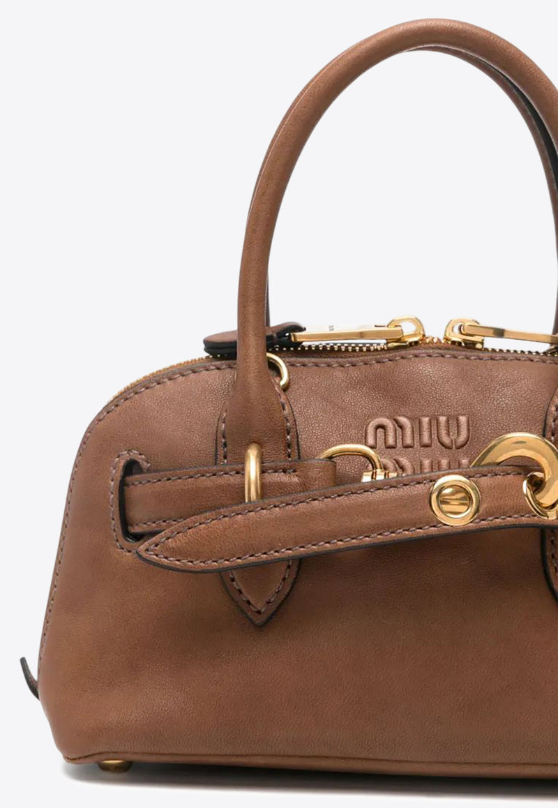 Miu Miu Aventure Nappa Leather Top Handle Bag Brown 5BP090VOOO2BBL_F0316