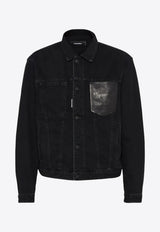 Dsquared2 Embossed-Logo Denim Jacket Black S74AM1604D30015_900