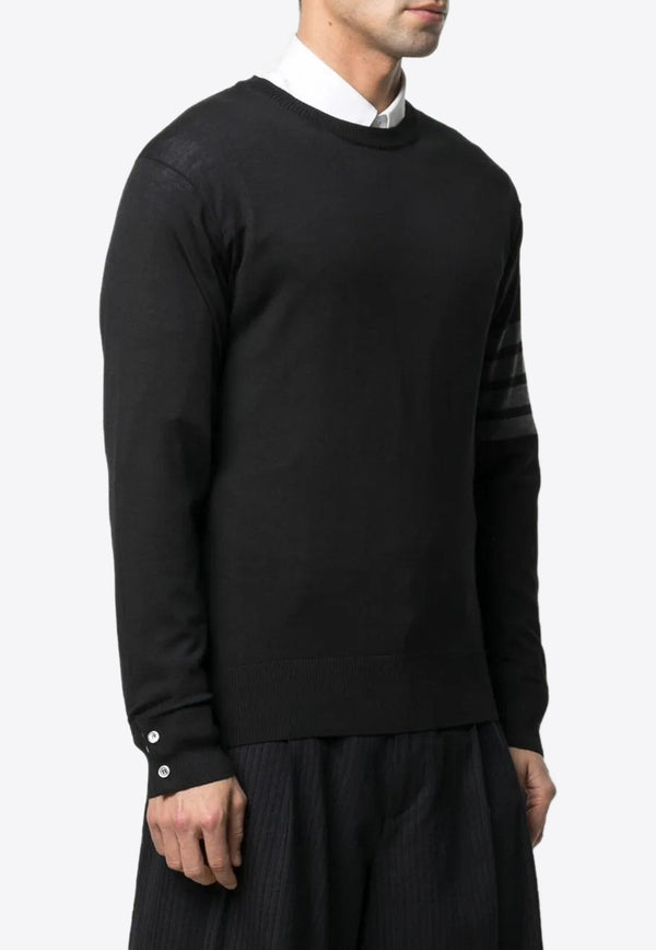 Thom Browne 4-bar Stripes Merino Wool Sweater Black MKA002B00014_001