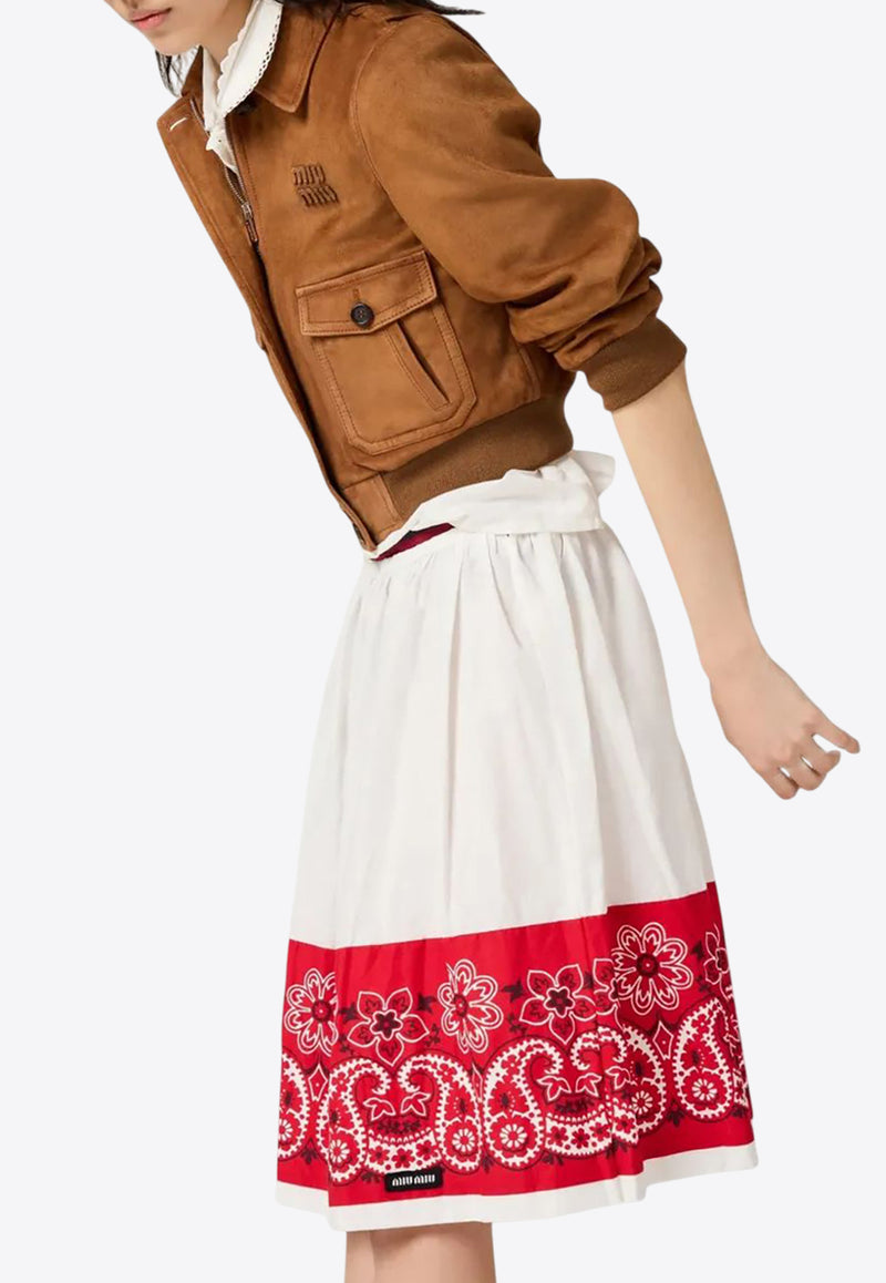 Miu Miu Bandana Print Poplin Skirt White MG2487SOOO17LZ_F0970