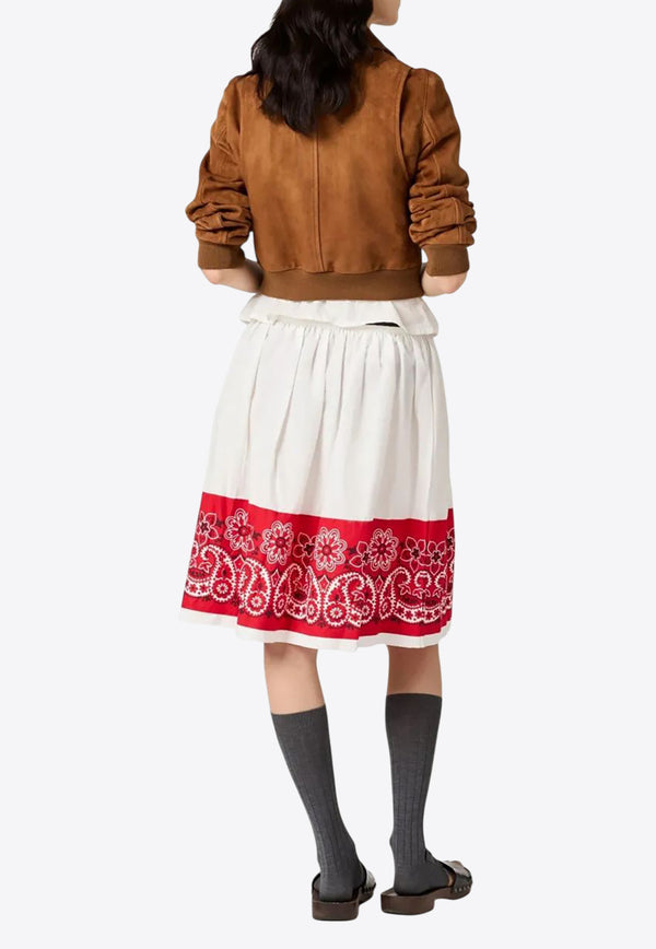 Miu Miu Bandana Print Poplin Skirt White MG2487SOOO17LZ_F0970