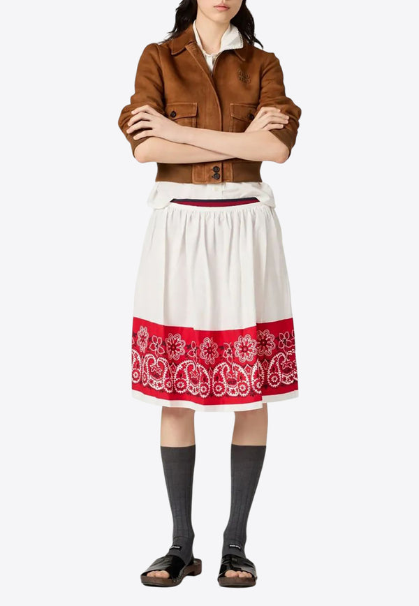 Miu Miu Bandana Print Poplin Skirt White MG2487SOOO17LZ_F0970