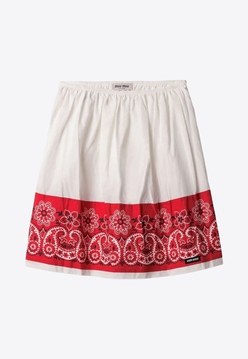 Miu Miu Bandana Print Poplin Skirt White MG2487SOOO17LZ_F0970