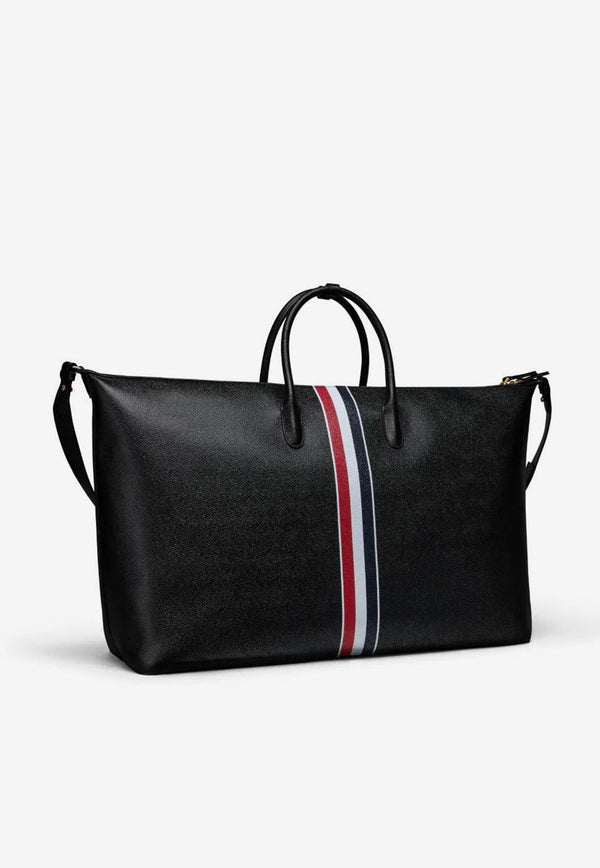 Thom Browne Signature Stripes Soft Leather Duffle Bag Black UAG217A00198_001