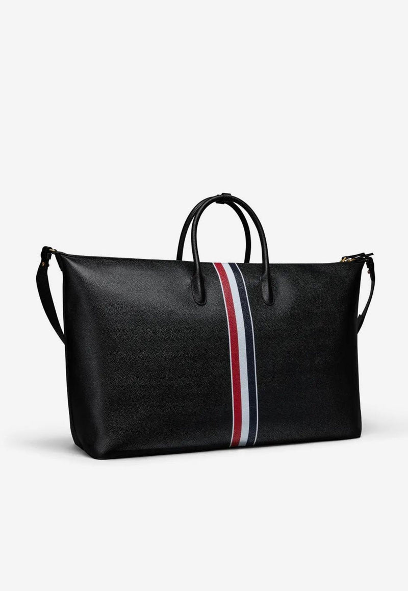 Thom Browne Signature Stripes Soft Leather Duffle Bag Black UAG217A00198_001