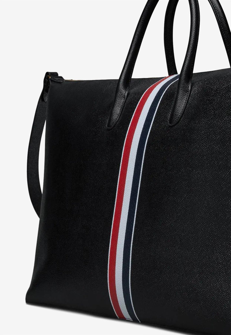 Thom Browne Signature Stripes Soft Leather Duffle Bag Black UAG217A00198_001