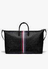 Thom Browne Signature Stripes Soft Leather Duffle Bag Black UAG217A00198_001