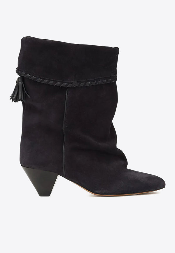 Isabel Marant Dalby 55 Mid-Calf Suede Boots  Black BO0188FBC1A20S_02FK