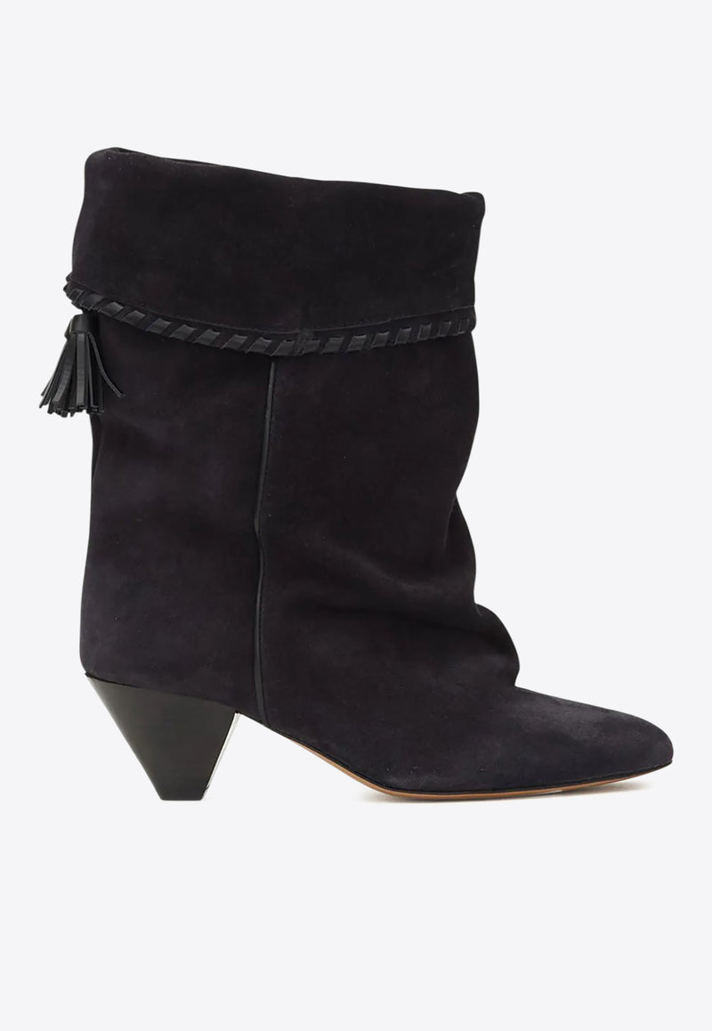 Isabel Marant Dalby 55 Mid-Calf Suede Boots  Black BO0188FBC1A20S_02FK