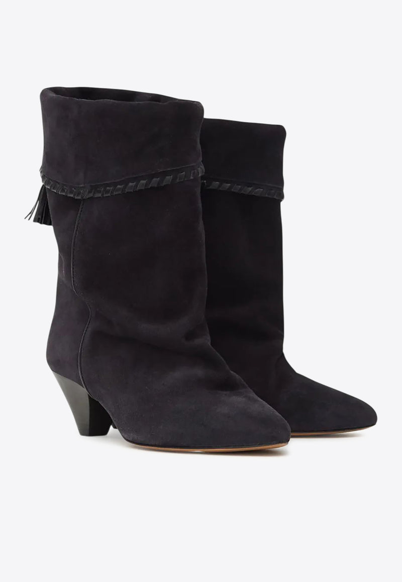 Isabel Marant Dalby 55 Mid-Calf Suede Boots  Black BO0188FBC1A20S_02FK