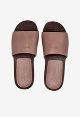 La Rose Studded Leather Clogs Beige 14925850_004