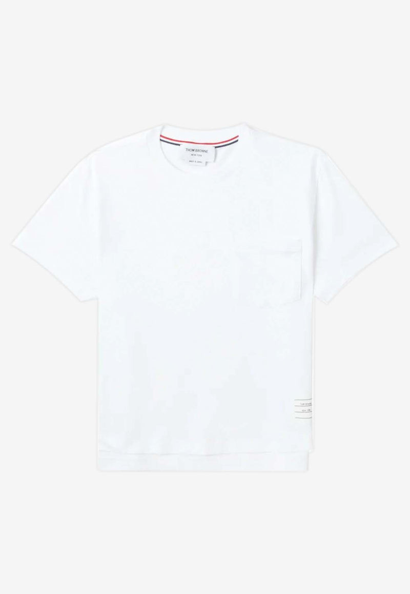 Thom Browne Name Tag Patch T-shirt White FJS123A00042_100